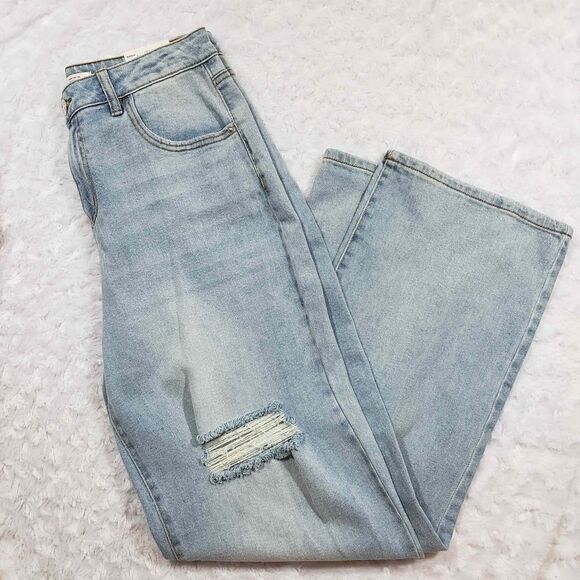 SO High Rise Wide Leg 90s inspired super soft Light Wash jeans Size 11 - Picture 2 of 8